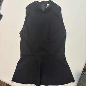 Lululemon size 4 Paddle times Black Perforated peplum Top